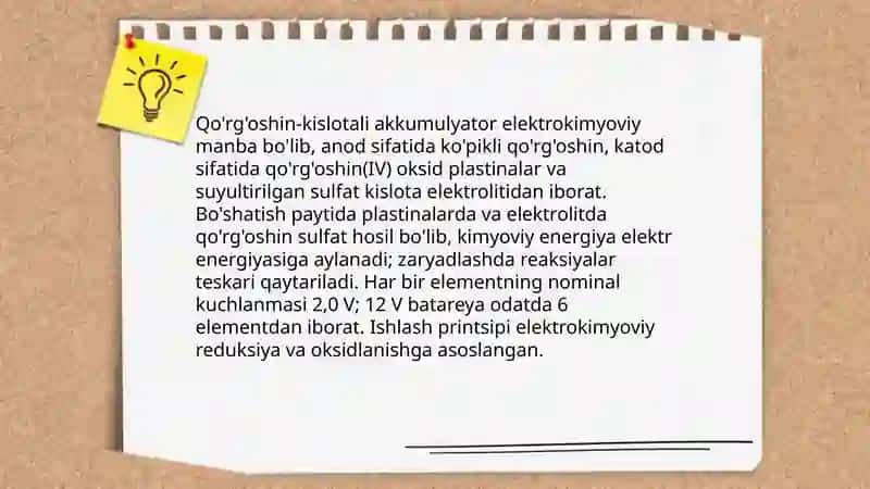 Qo'rg'oshin-kislotali akkumulyatorlar batareyasi 3