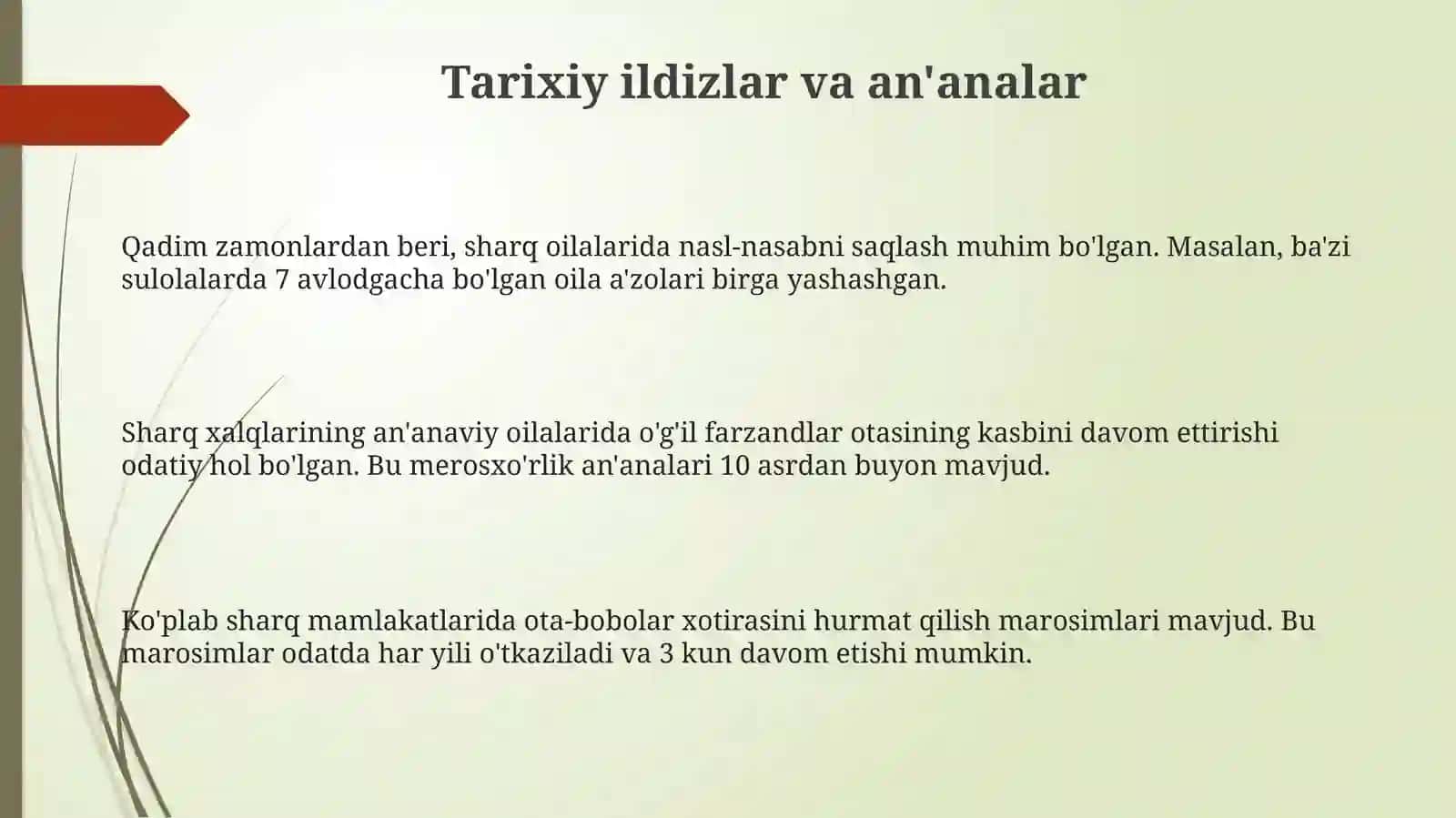 Sharq mamlakatlarida oilaviy munosabatlar 3