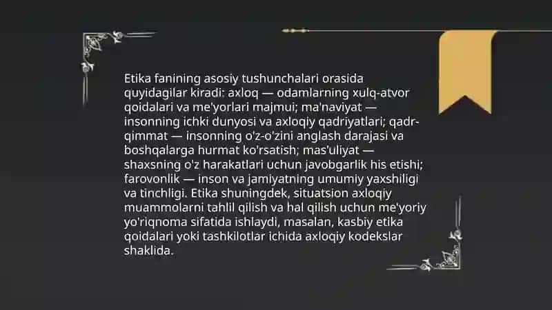 Etika fanining predmeti, mohiyati va tuzilmasi 3
