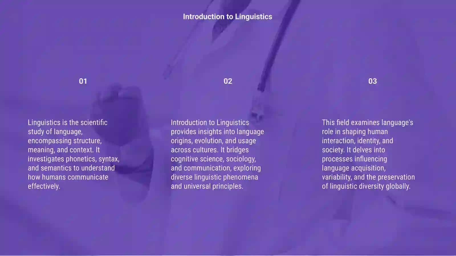 Introduction to Linguistics 3