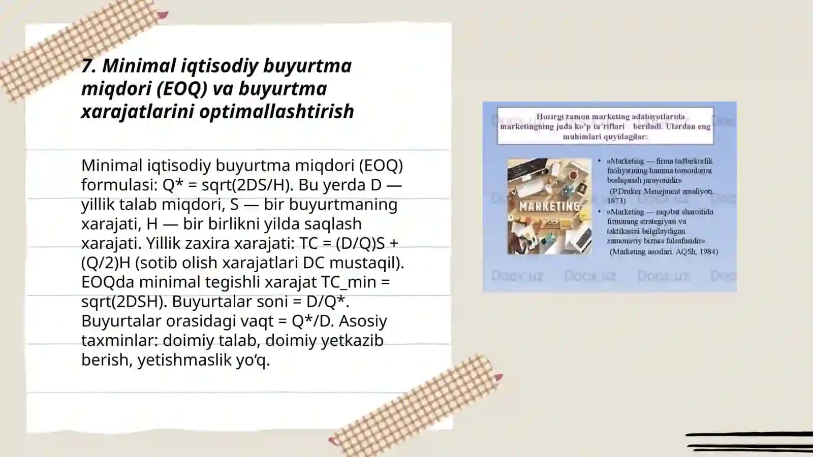 Logistika va marketing konsepsiyalari 3