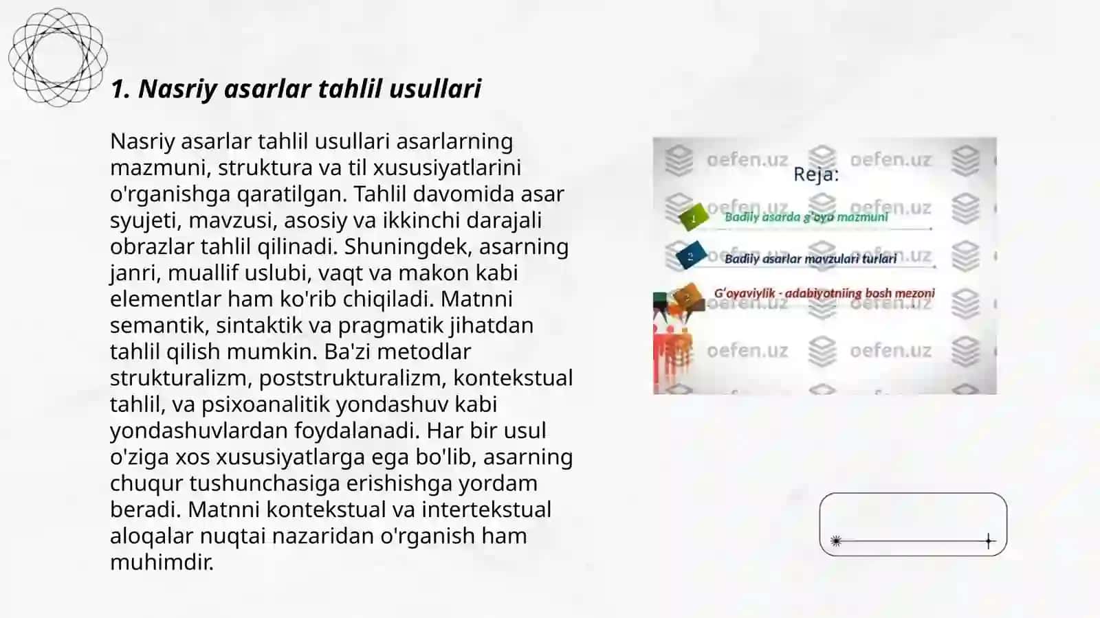 Nasriy asarlar tahlil usullari 3