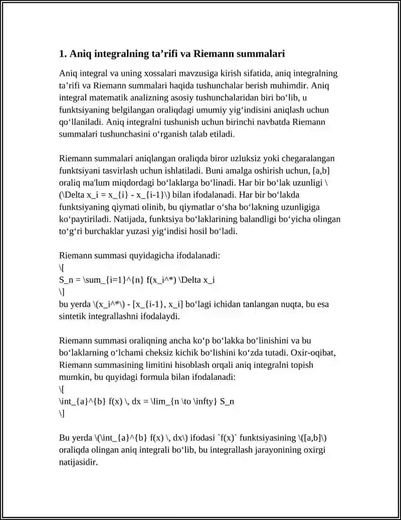 ANIQ INTEGRAL VA UNING XOSSALARI 3