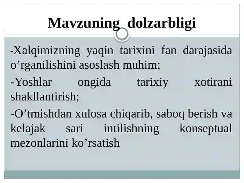 O'zbekistonning eng yangi tarixi MODULi 3