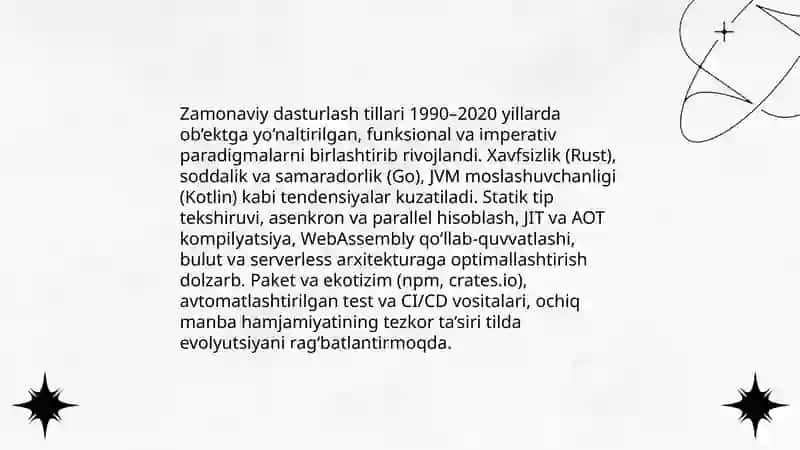 Zamonaviy dasturlash tillari 3
