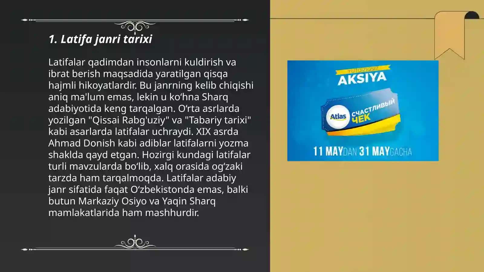 Latifa lof va aksiya janri 3