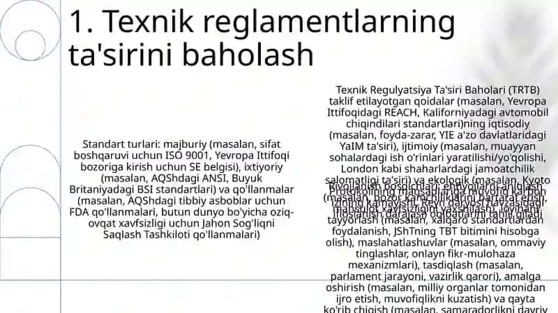 Texnik Reglamentlarning ishlab chiqish usullari 3