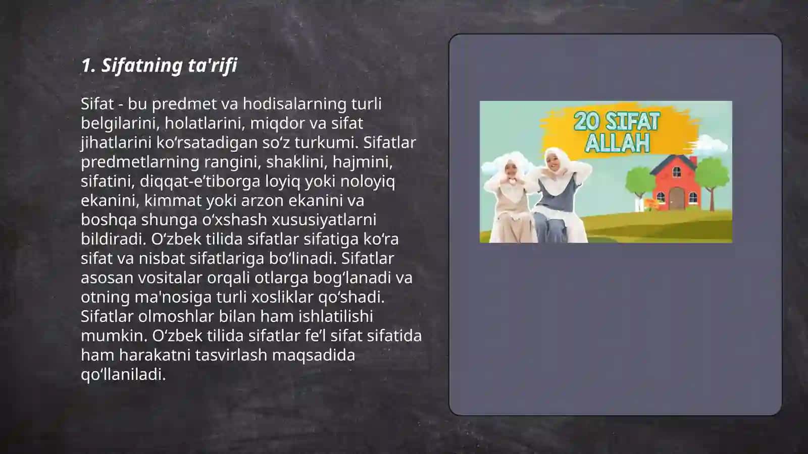 Sifat soʻz turkumi 3