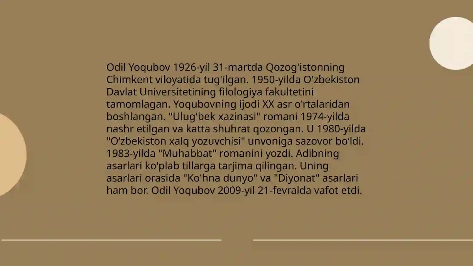 Odil Yoqubov qissanavis 3