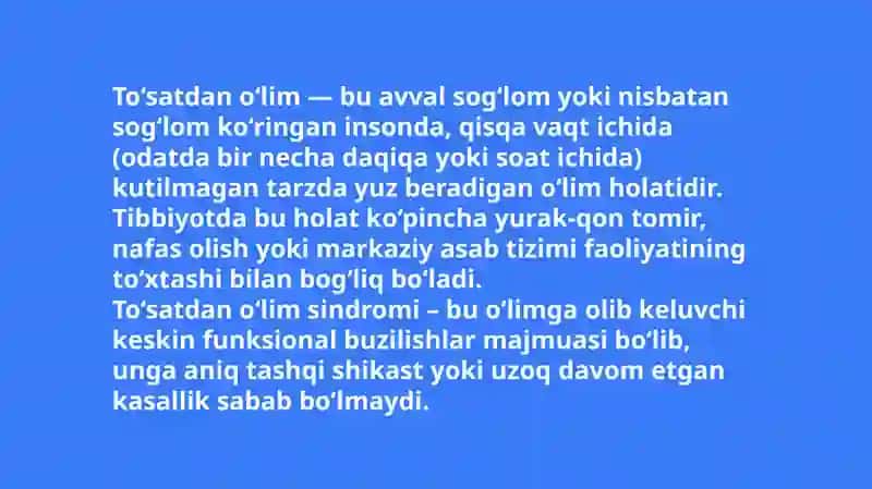 To‘satdan o‘lim sindromi 3