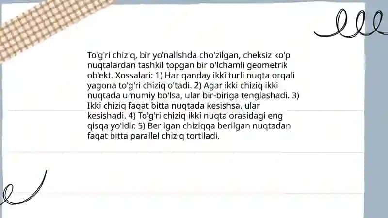 To'g'ri chiziq 3