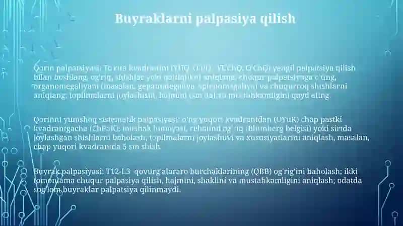 Qorinning yuza va chuqur palpassiyasi 3