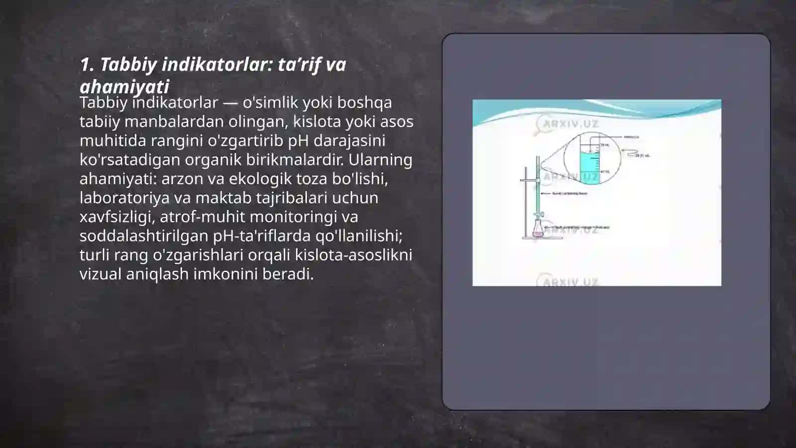 Tabbiy indikator turlari 3