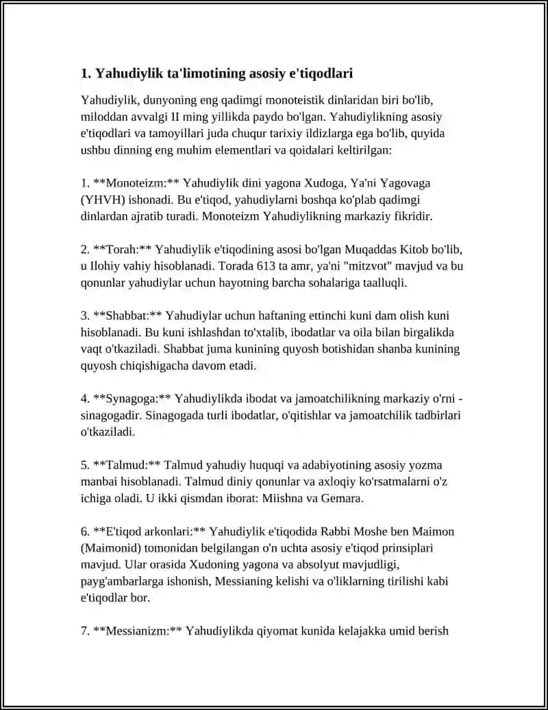 YAHUDIYLIK TAʼLIMOTI,ANʼANA VA MAROSIMLARI 3