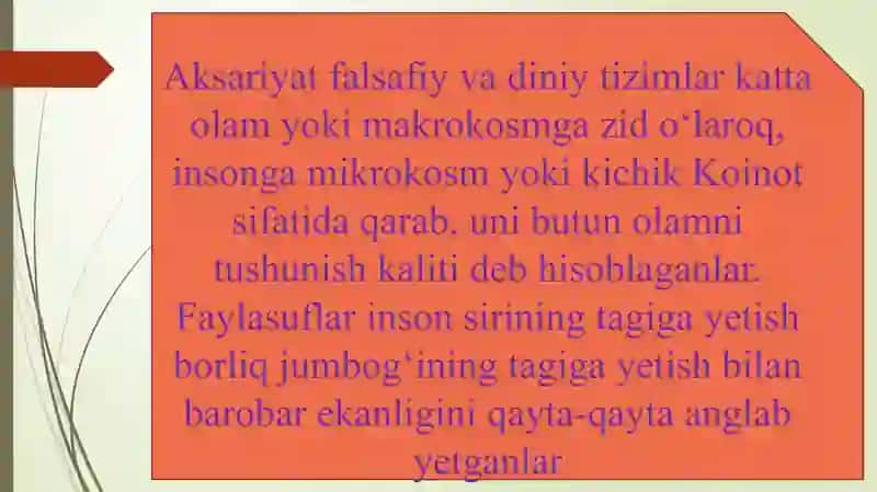 SHARQ VA G’ARB MUTAFAKKIRLARI IJODIDA OLAM VA ODAM MUAMOMOSI 3