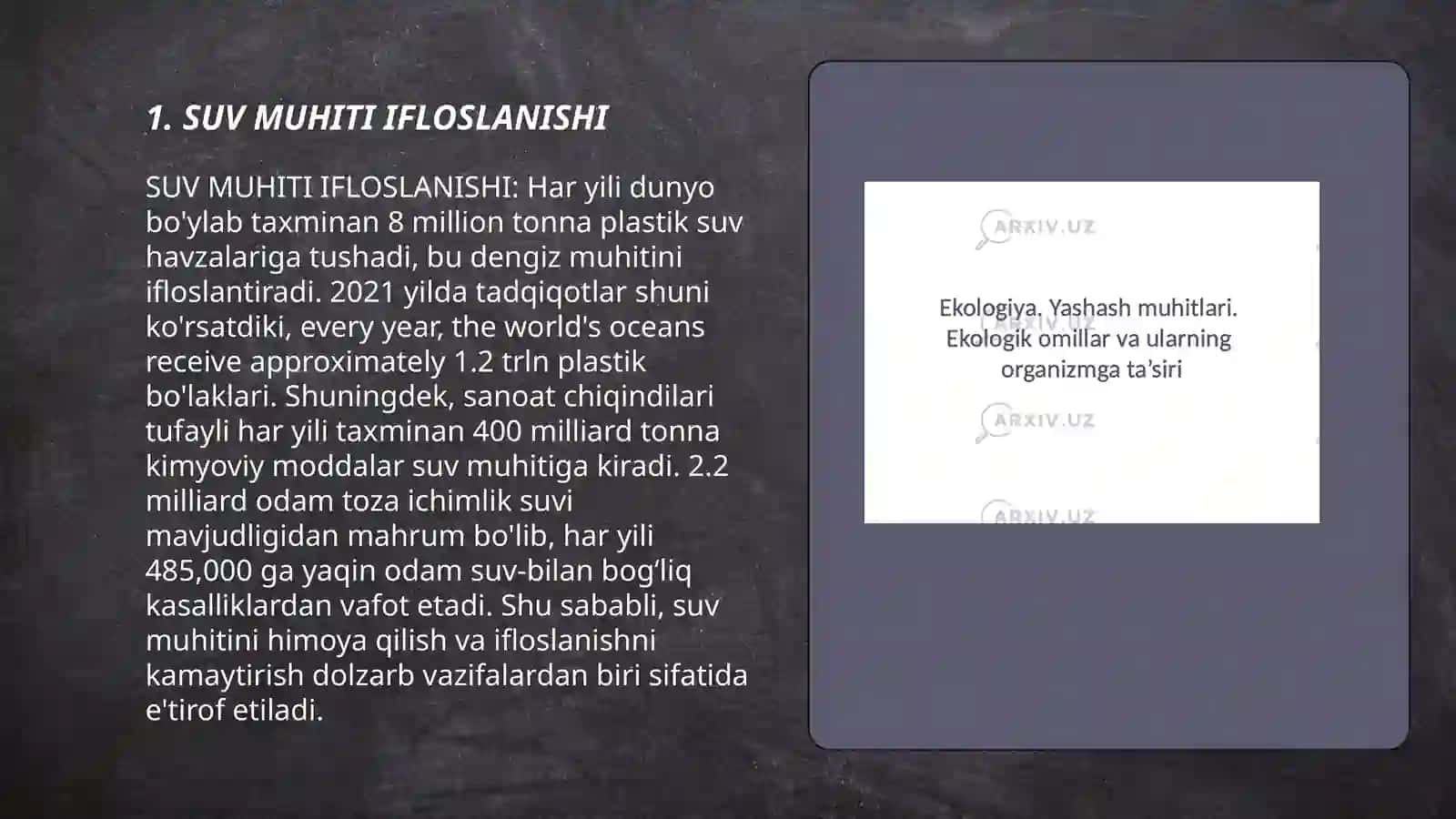 SUV MUHITI IFLOSLANISHI 3