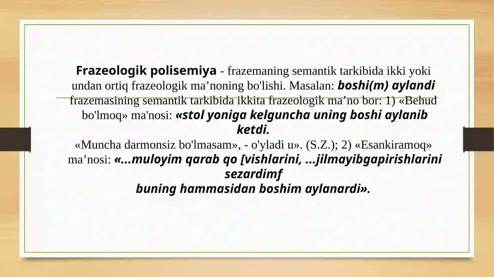 Frazeologik monosemiya va polisemiya 3