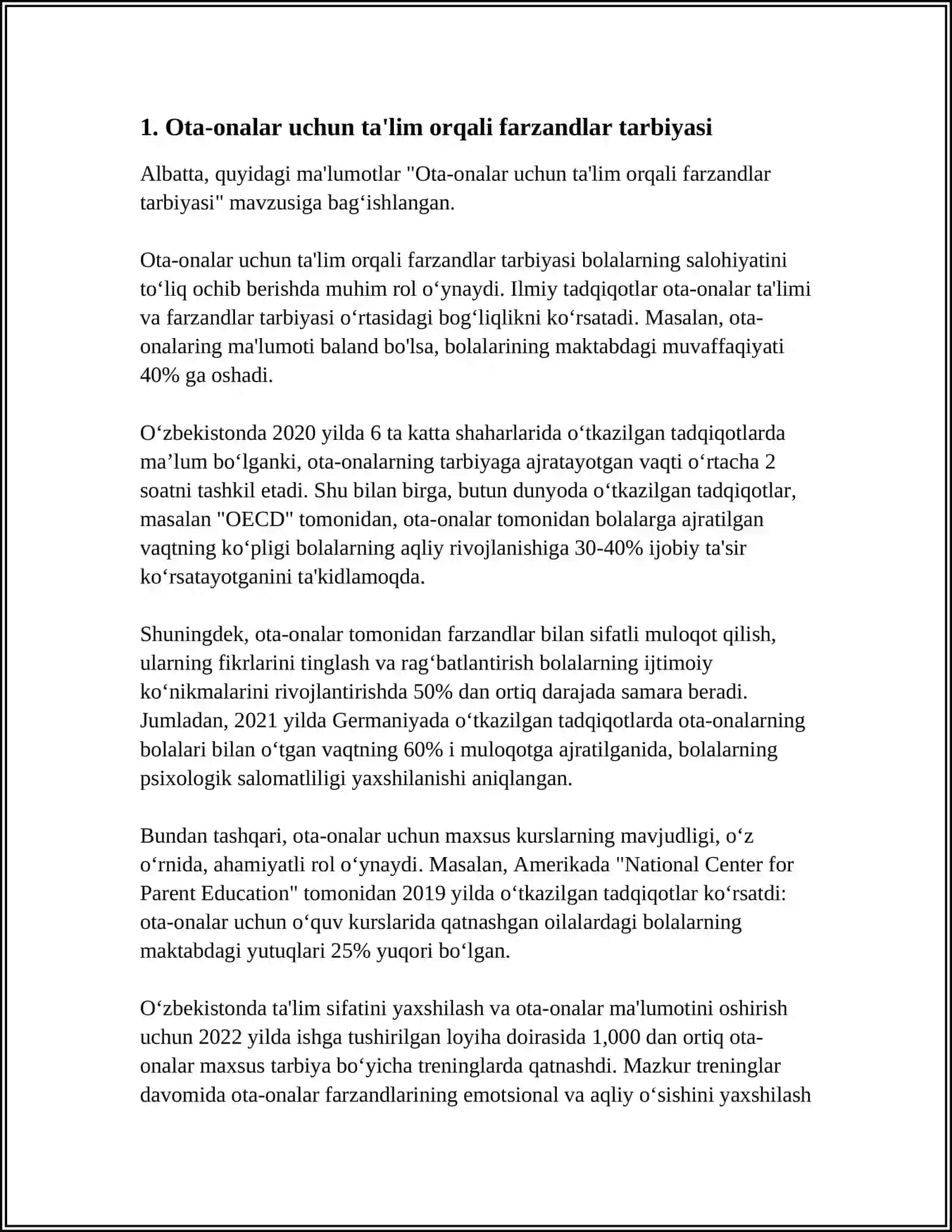 Ota-onalar uchun ta'lim orqali farzandlar tarbiyasi 3