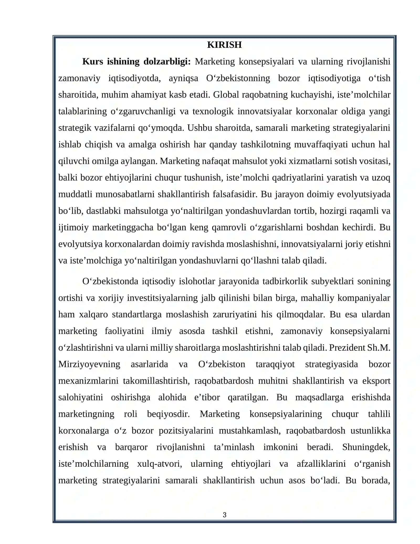MARKETING KONSEPSIYALARI VA RIVOJLANISHI 3