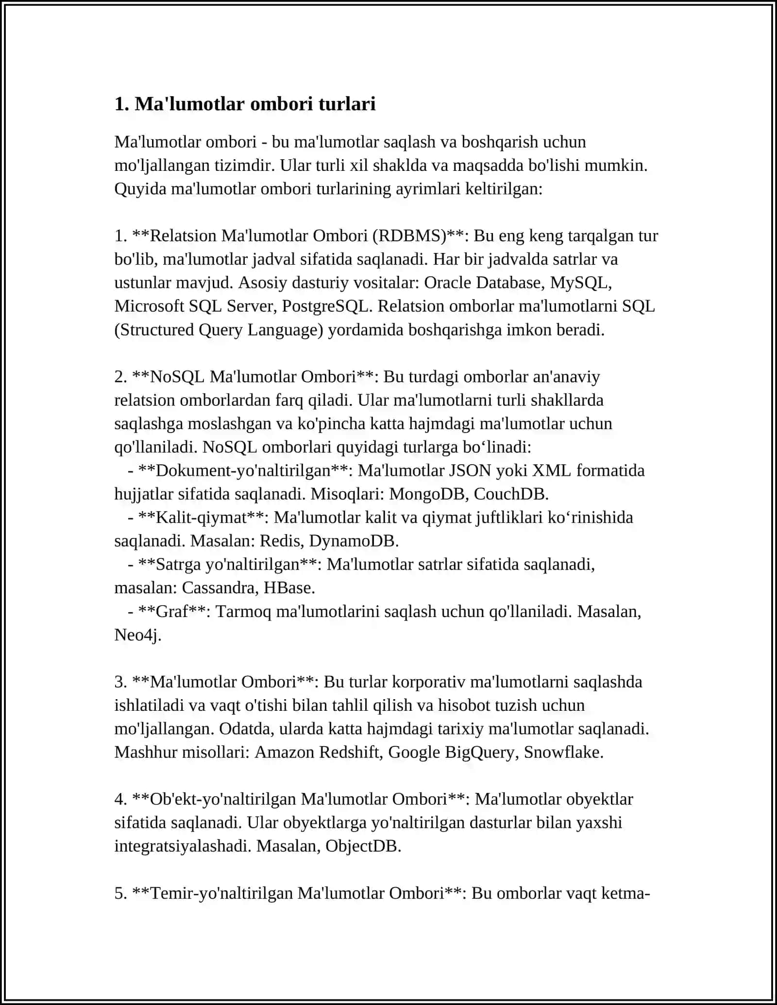 MALUMOTLAR BAZASI 3