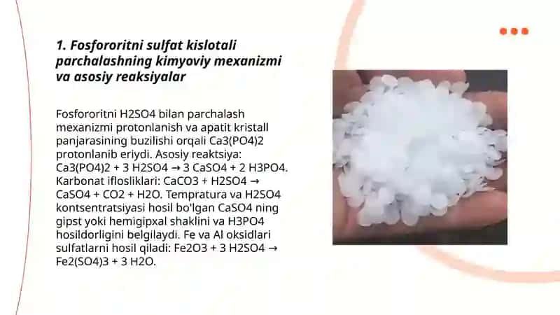 Fosfororit xomashyosini sulfat kislotali parchalash 3