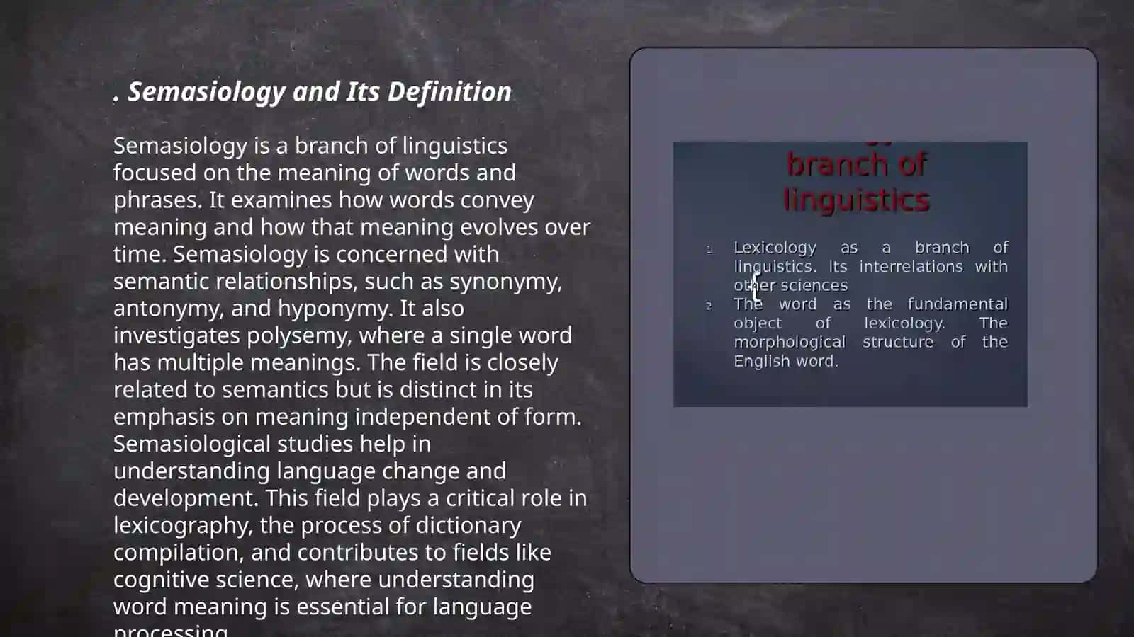 Semasiology and Its Definition 3