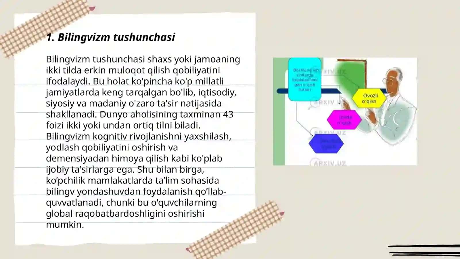 Bilingvizm va uning turlari. Tillarning aralashuvi 3