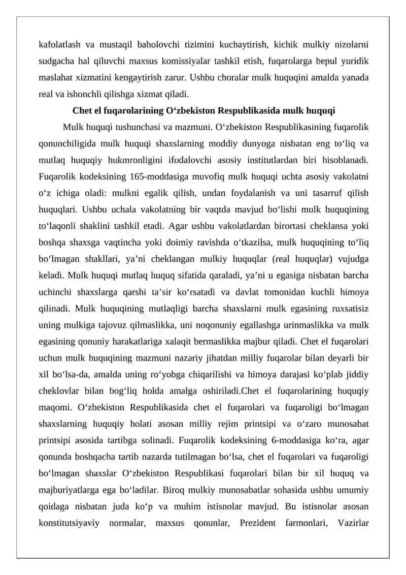 O‘zbekiston Respublikasida fuqarolarning mulk huquqi 3