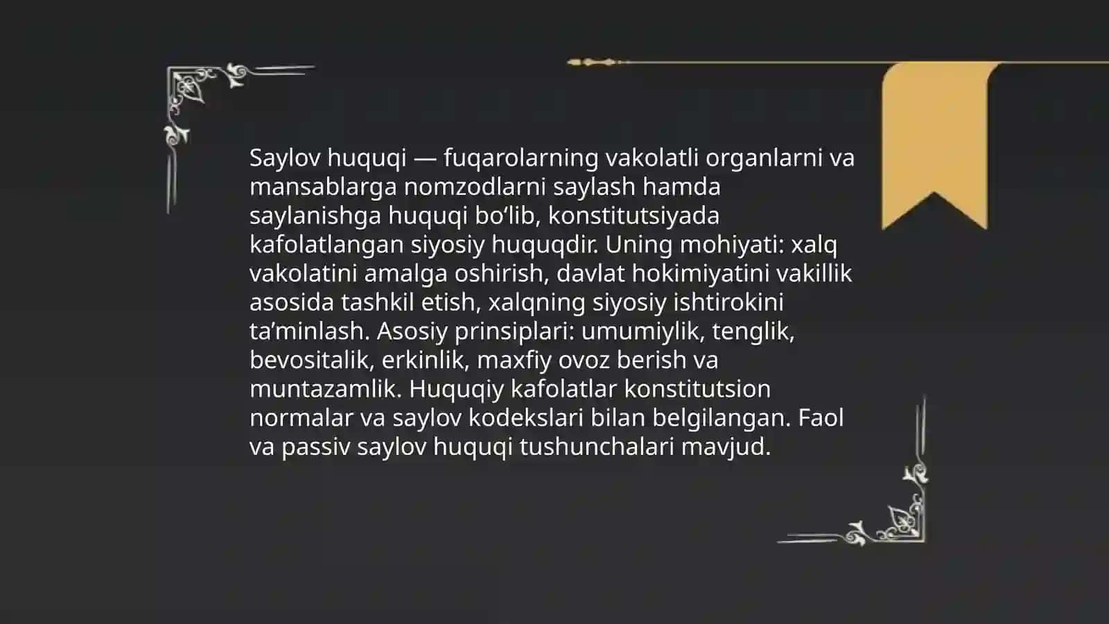 Saylov huquqining konstitutsiyaviy asoslari 3