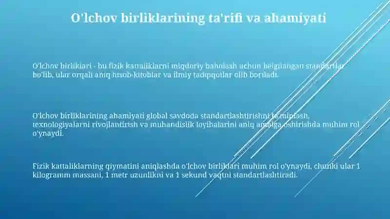 O'lchov birliklari haqida misol va masalalar 3