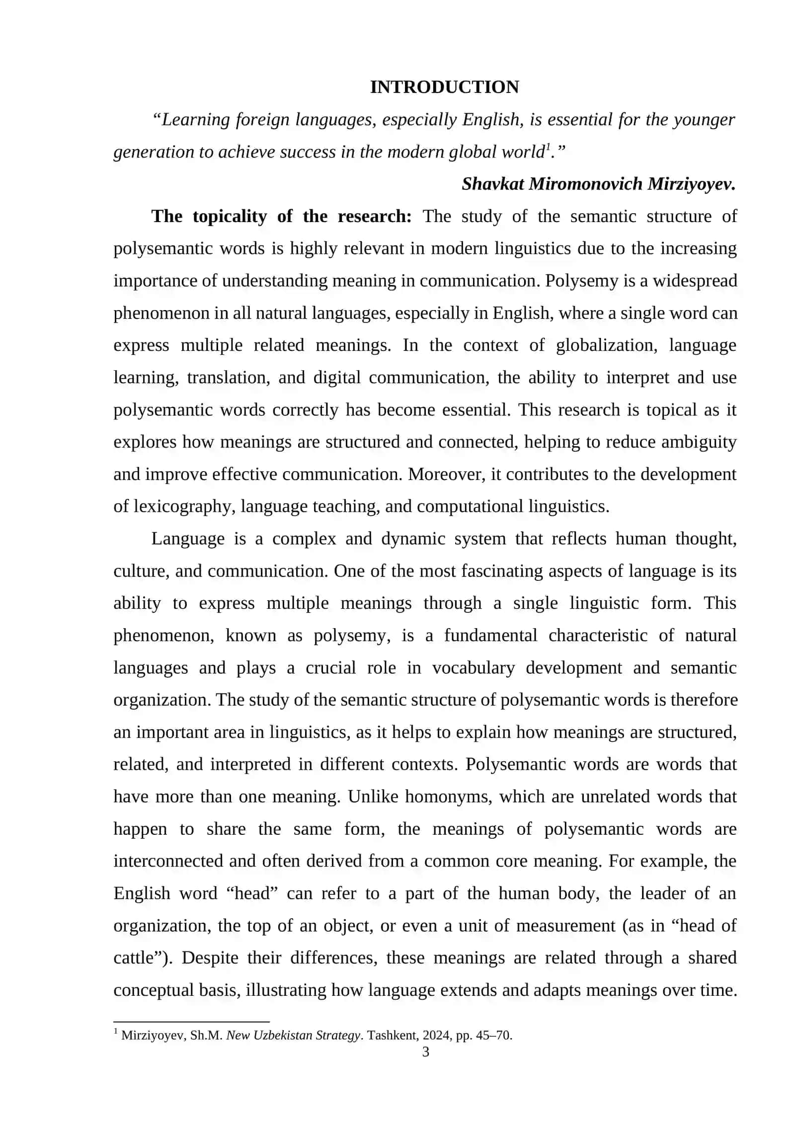 The Semantic Structure of Polysemantic Words 3