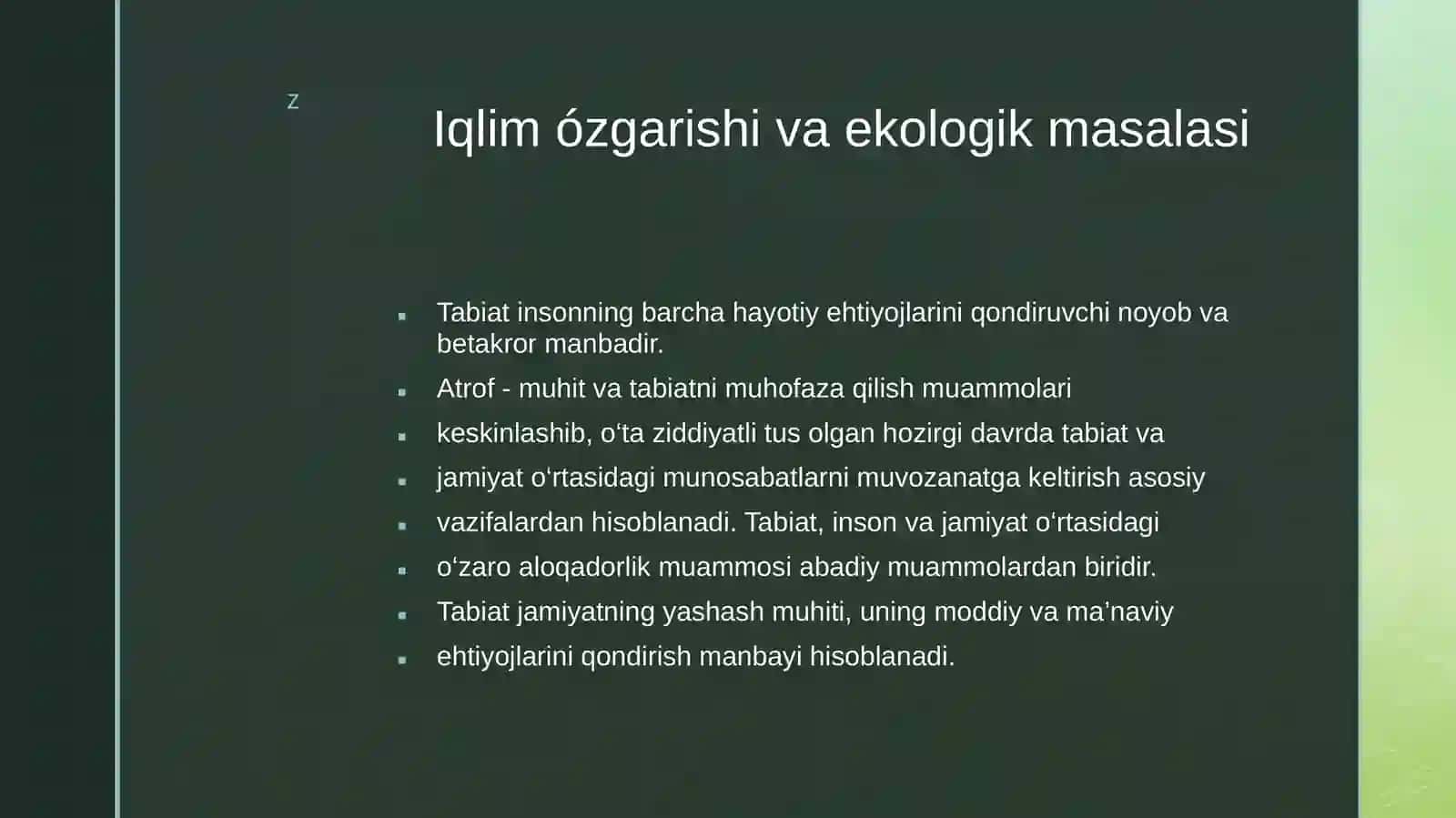 IQLIM OZGARISHI BoʻYICHA SIYOSIY MUAMMOLAR 3