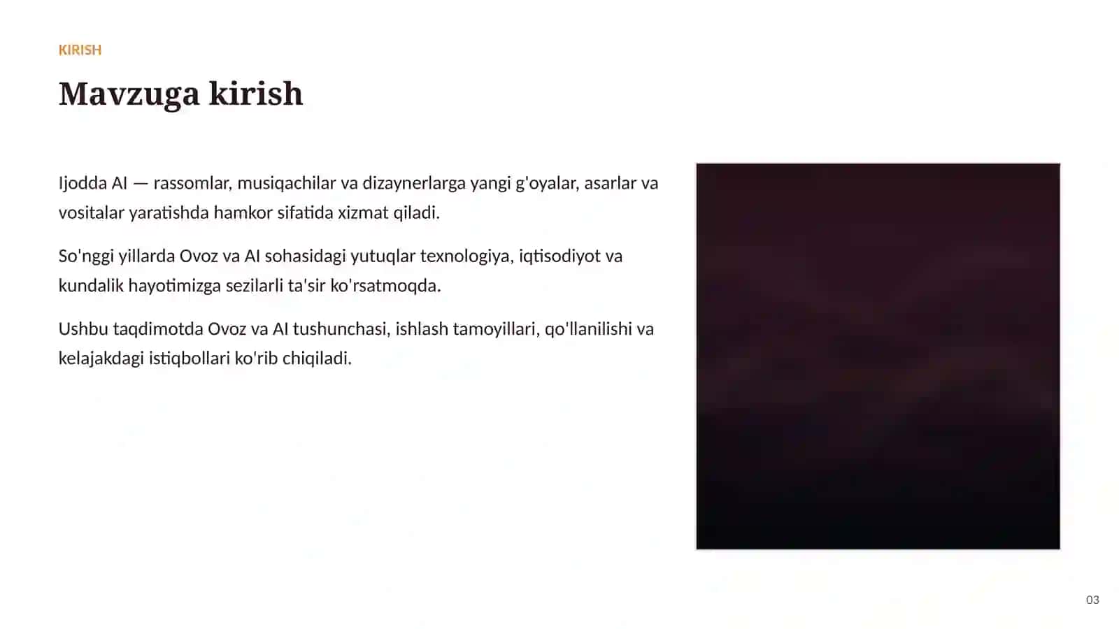 SUN'IY INTELLEKT • AI IJOD VA SAN'ATDA 3