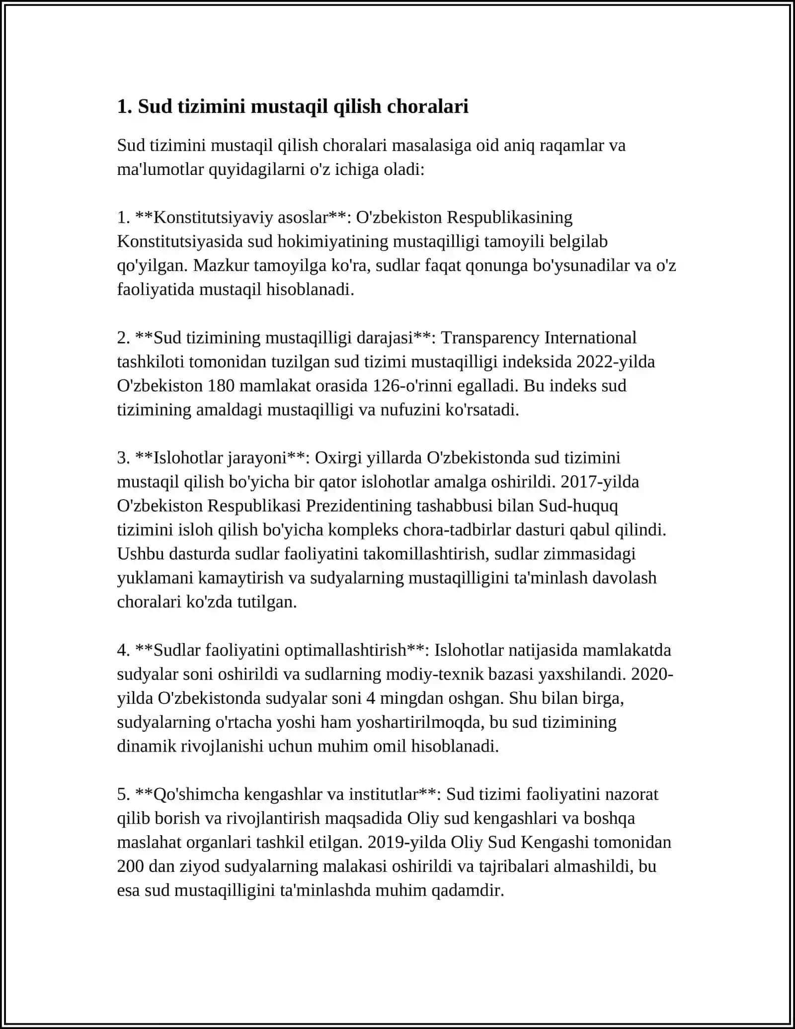 SUD HOKIMYATINING CHINAKAM MUSTAQILLIGINI TAMINLASH SUDNING NUFUZINI OSHIRISH SUD TIZIMINI DEMAKRATLASHTIRISH VA TAKOMILLASHTIRISH 3