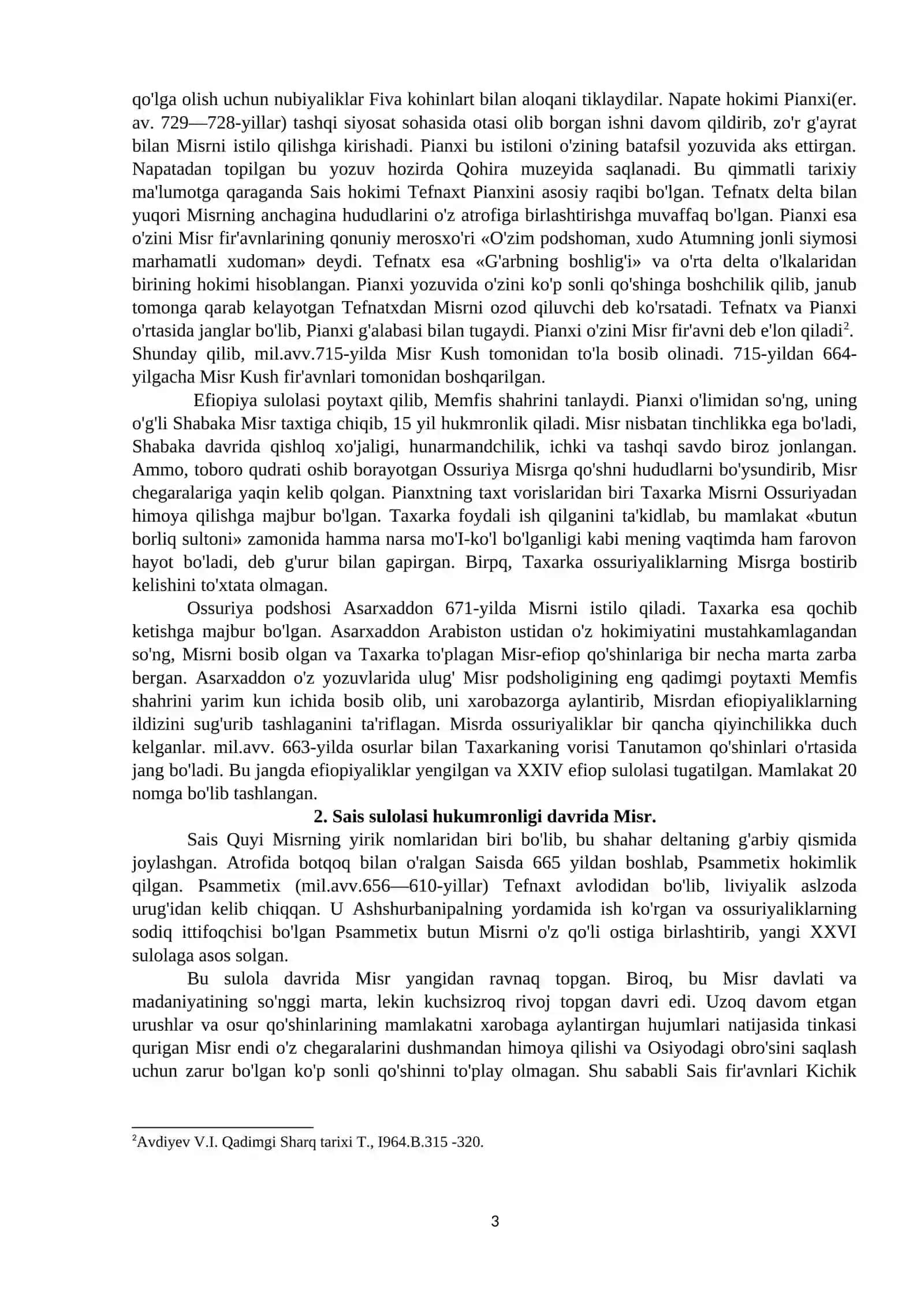 So’nggi podsholik davrida Misr davlatining ichki va tashiqi siyosati 3