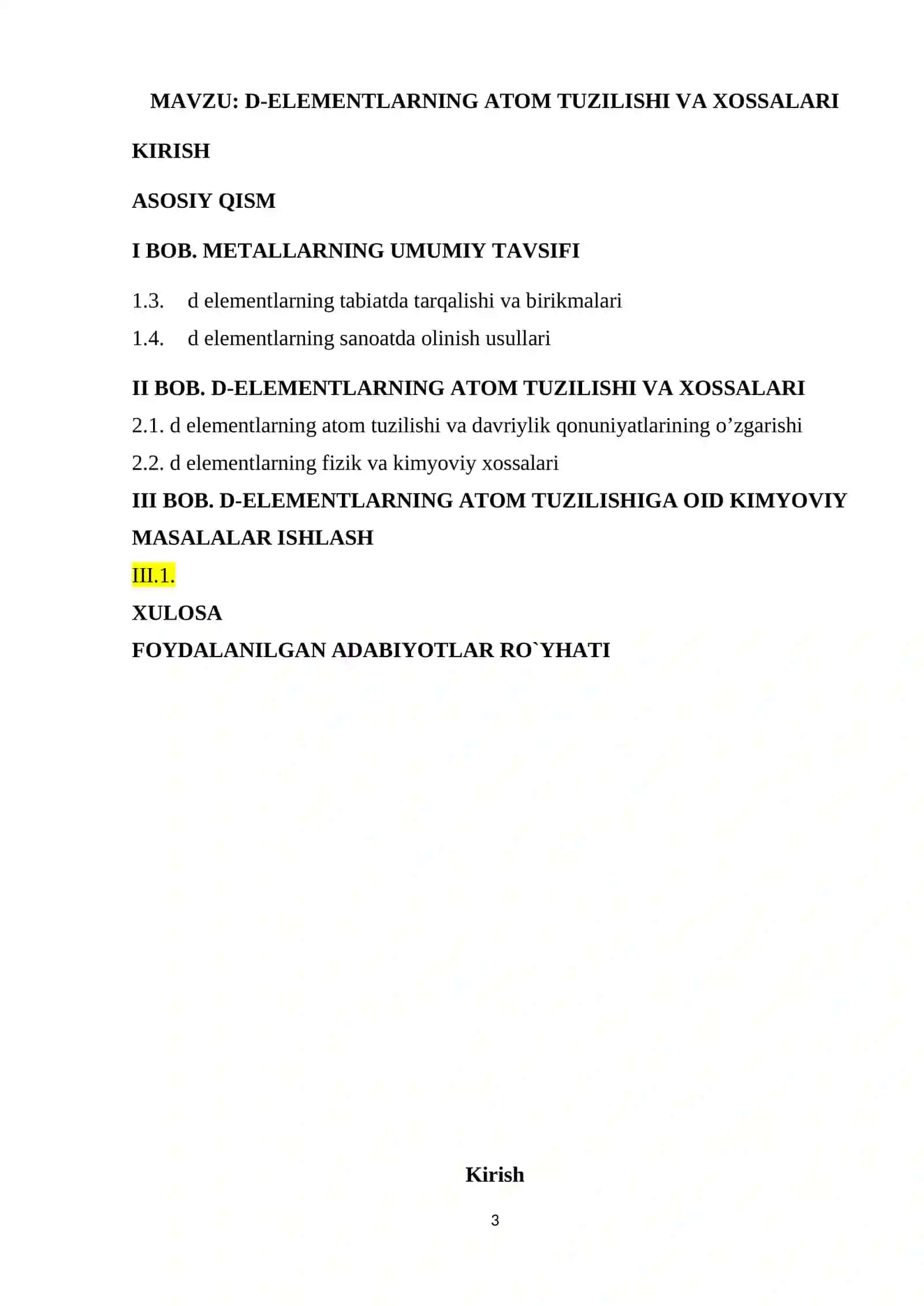 D-elementlarning atom tuzilishi va xossalari 3