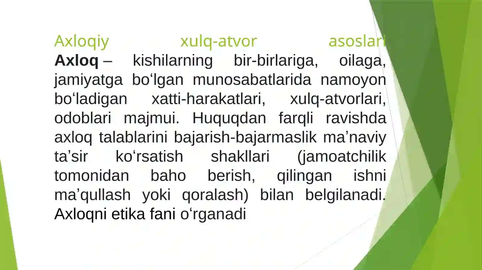 Axloqiy xulq-atvor regulyatsiyasining takomillashuvi 3
