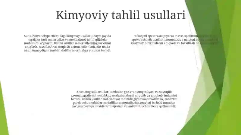 Kriminalistikada Kimyoning O’Rni 3
