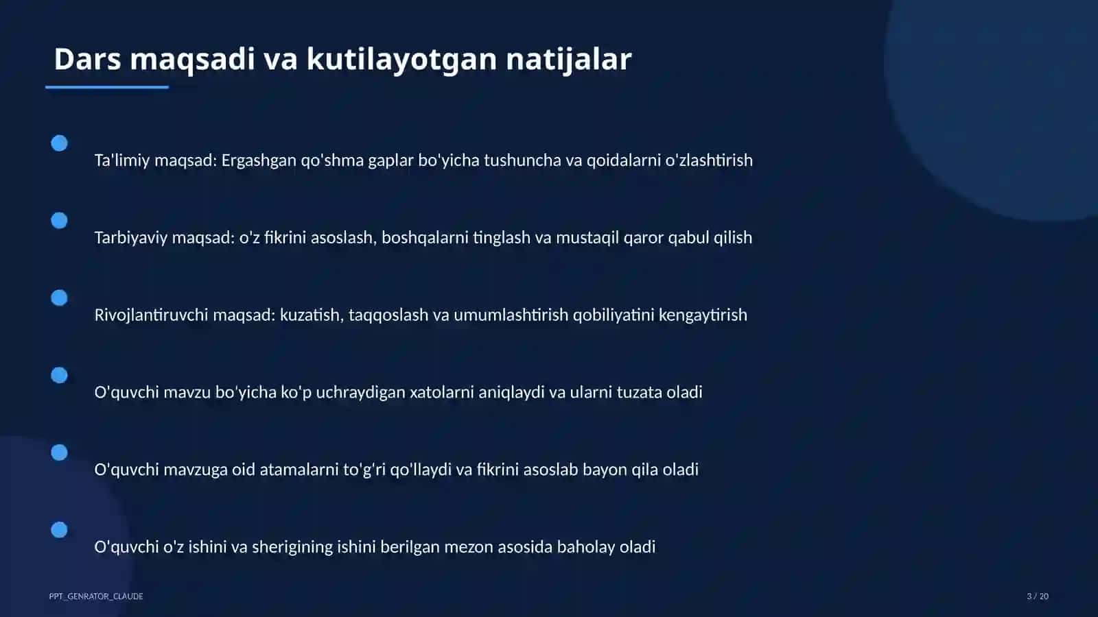 Ergashgan qo'shma gaplar (9-sinf) 3