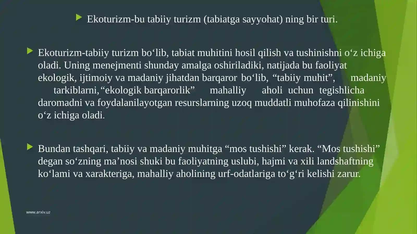 Xalqaro ekoturizm rivoji 3