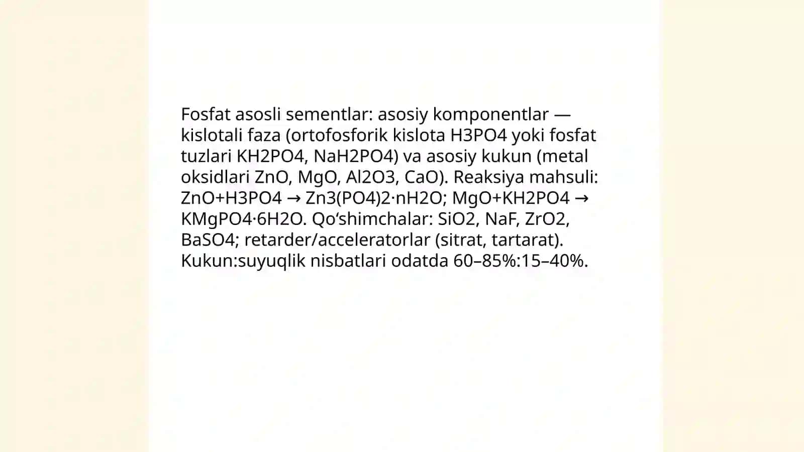 Fosfat asosli sementlar plomba ashyolari 3