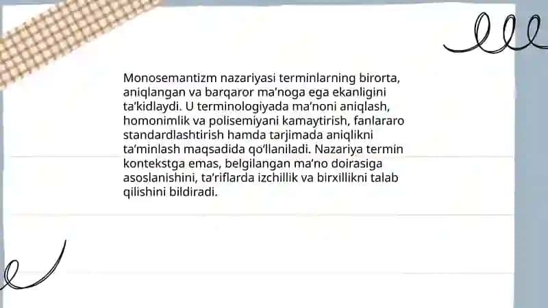 Termenlarning monosemantik xarakteri 3