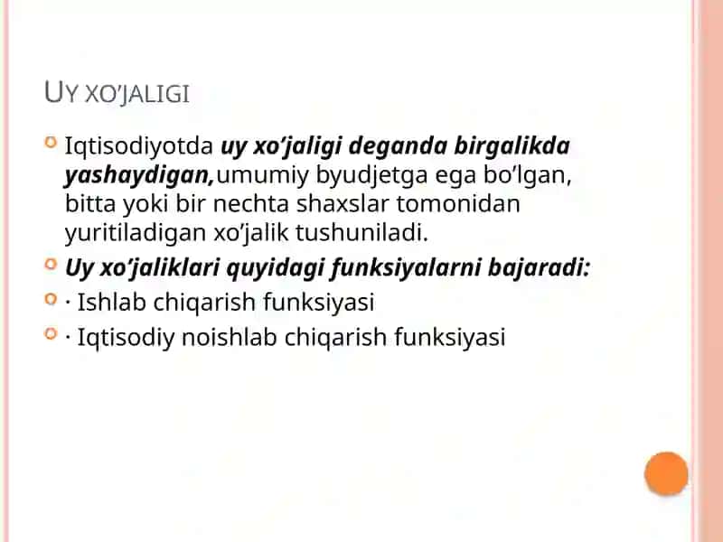 Uy xo’jaligi moliyasi 3