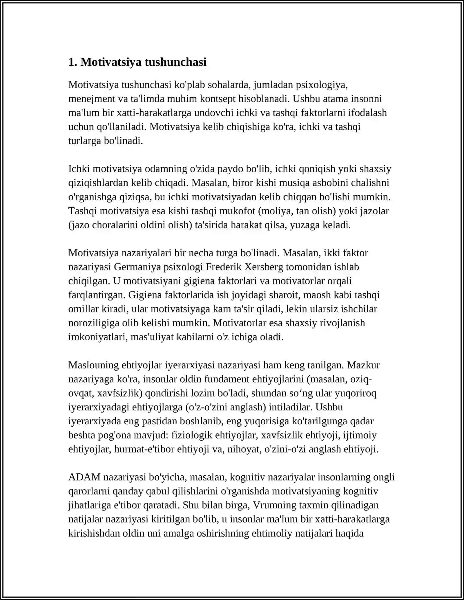 MOTIVLAR VA ULARNING TURLARI 3