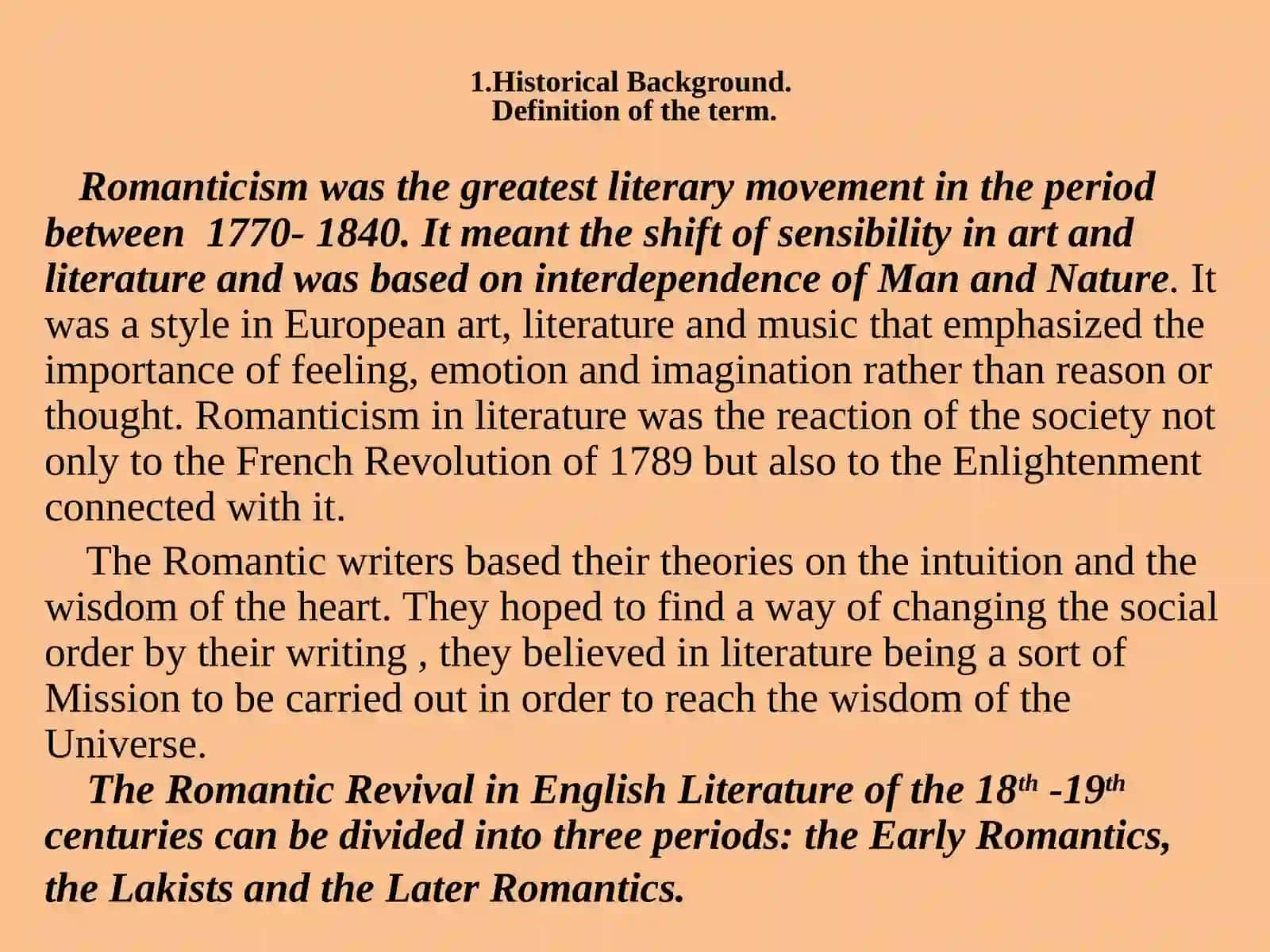 Romanticizm in English literature 3