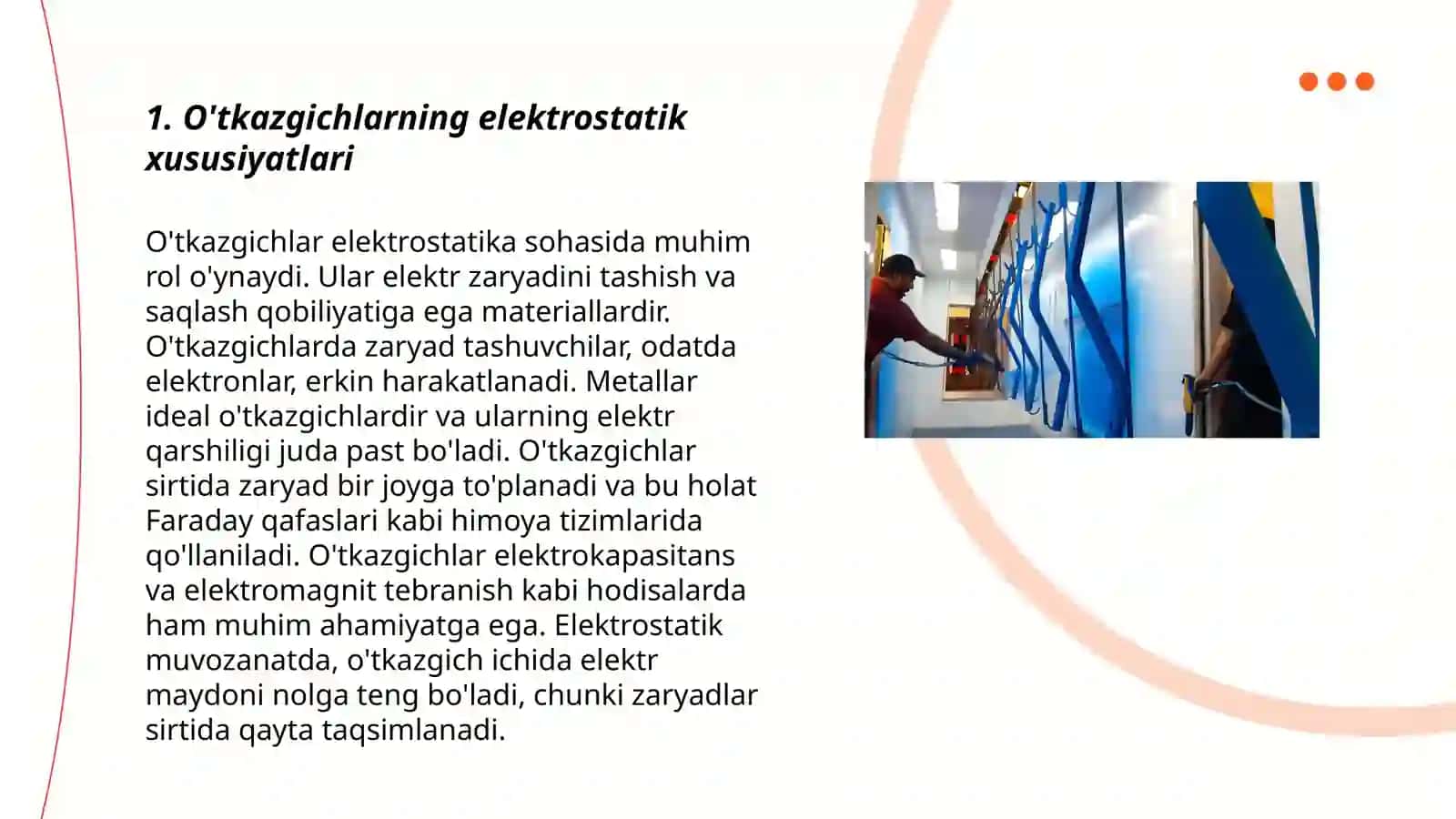 Elektrostatik maydondagi oʻtkazgichlar 3