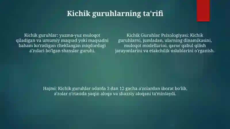 Kichik Guruhlar Psixologiyasi 3