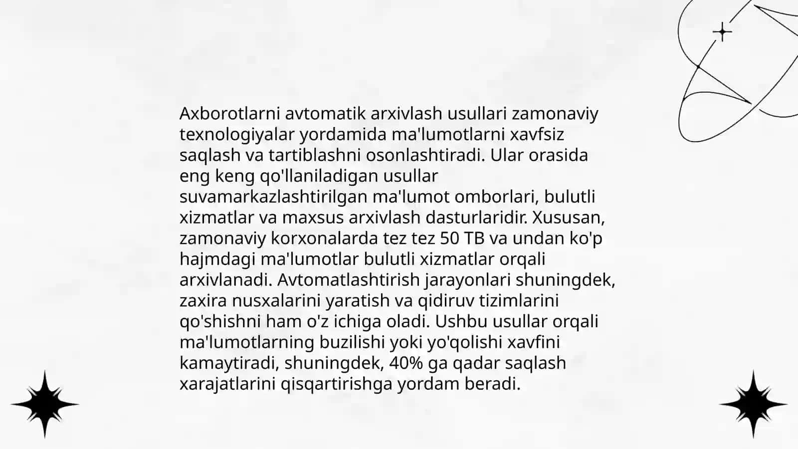 Axorotlarni arxivlash usullari 3