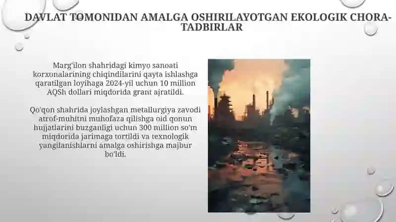 Farg'ona viloyatida sanoat korxonalarining ekologiyaga ta'siri 3
