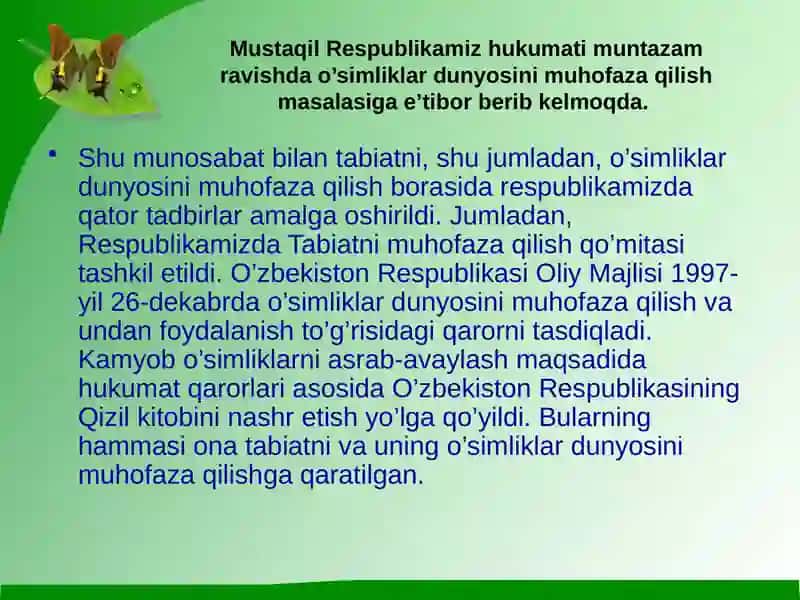 O’simliklar dunyosini muhofaza qilish 3